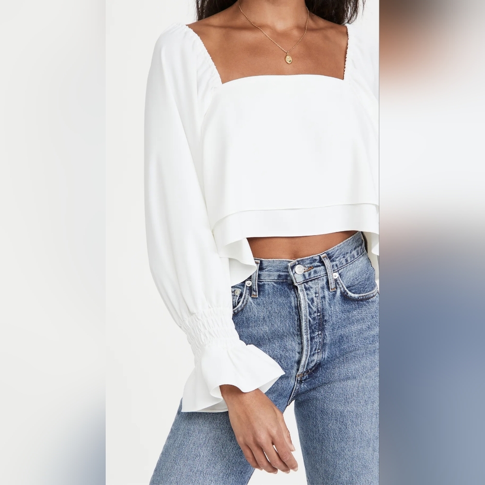 AMANDA UPRICHARD Kade Top- White Long sleeve Party Top Sz XS